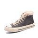 Solid Color Plus Velvet High-Top Canvas Cotton Shoes, Shoe Size:39(Gray)