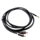 2m Gold Plated 3.5mm Jack to 2 x RCA Male Stereo Audio Cable