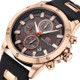 MINI FOCUS MF0089G Waterproof Quartz Watch Luminous Men Sports Watch(Coffee Surface Gold Shell Black Belt)