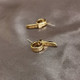 2 PCS S925 Silver Needle Real Gold Electroplating Bluetooth Headset Anti-lost Earrings For AirPods(Golden)