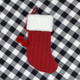 Christmas Knitted Socks Gift Bag Ornament Supplies Pendant(Red)