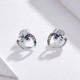 Silver Stud Earrings Unicorn Silver Earrings Colored Zircon Silver Stud Earrings