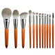 12 in 1 Soft Quick-drying Makeup Brush Set for Beginner, Exterior color: 12 Makeup Brushes + Red Bag