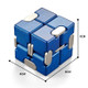 Infinite Cube Alloy Aluminum Decompression Toy Fingertip Cube(Blue)