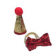 3 PCS Pets Sequined Bows Hat Christmas Decorations Supplies(Bow+Hat)