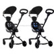 Baobaohao Folding Lightweight Four-wheel High-view Baby Stroller, Specification:V1 Gray Half Fence