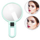 Portable Handheld Folding Adjustable Mount Magnifying Makeup Mirror, Size:2 Times(Green)