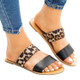 Ladies Flat Slippers Sandals, Size:37(Black)