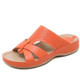 Soft Leather Slipper Women Shoes, Shoe Size:41(Orange)