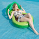 Inflatable Avocado Shape Adult Water Lounger Water Swimming Ring, Models: with awning(without Color Box)