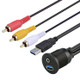 USB 3.0 Male + 3 RCA to USB 3.0 Female + 3.5mm Female Connector Car Adapter Cable, Length: 100cm