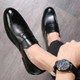 Men Business Casual Shoes Slip-on Shoes British Soft Shoes, Size:39(Black)