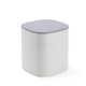 Desktop Contrast Color Multi-layer Jewelry Box With Mirror Rotating Storage Box(White Gray)