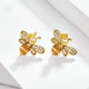 S925 Sterling Silver Earrings Golden Bee Inlaid Zircon Sterling Silver Stud Earrings