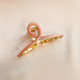 2 PCS Retro Cross Geometric Wild Hollow Hair Ornament Metal Hair Clip(Pink)