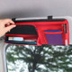 Car Sun Block Glasses Case Document Holder Car Plastic Frame Zipper Type Multi-Function Card Bag Storage Bag(Red)