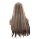 Ladies Long Straight Hair Air Bangs Wig Hair Set, Colour: Cool Brown