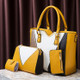 4 in 1 Fashion All-Match Diagonal Ladies Handbags Large Capacity Bag(Yellow)