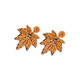 2 Pairs Handmade Beaded Rice Bead Earrings Female Retro Earrings(Orange E68696)