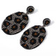 2 Pairs Handmade Beaded Rice Bead Earrings Female Retro Earrings(Grey E68690)
