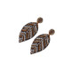 2 Pairs Handmade Beaded Rice Bead Earrings Female Retro Earrings(Golden E68693)