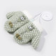 Children Gloves Plus Velvet Warm Gloves Cute Mitten Thicken Lanyard Gloves, Colour: Light Green (Little Rabbit)(S (1-4 years old))