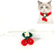 3 PCS Pet Handmade Knitted Wool Cherry Cat Dog Collar Bib Adjustable Necklace, Specification: M 25-30cm(White )