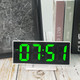 Multi-function Large Screen Electronic Clock Mute LED Mirror Alarm Clock(Green Light with White Frame)