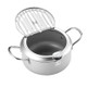 24cm Fryer Pot Household Non-Stick Pan Temperature Control Mini Frying Pot(Silver)