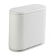 9L Home Double-Barrel Oval Plastic Trash Can with Lid Cover(White)