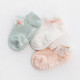 3 Pairs Non-slip Mesh Children Floor Boat Socks Lace Loose Mouth Newborn Baby Socks, Size:XS(Green Flower)