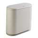 9L Home Double-Barrel Oval Plastic Trash Can with Lid Cover(Khaki)