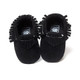 Newborn Baby PU Suede Moccasins Soft Shoes Fringe Soft Soled Shoes First Walker, Length: 11.5(Black)