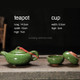 7 in 1 Ceramic Tea Set Ice Crack Glaze Kung Fu Teaware Set(Colorful Yellow)