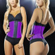 Lady Elastic Latex Steel Bone Buckle Toning Body Lifting Hips Slimming Waist Belt, Size: XL(Purple)