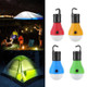 3 LEDs Mini Portable Lantern Tent Light LED Emergency Torch Camping Hanging Hook Flashlight, Package:Card(Blue)