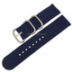 Washable Nylon Canvas Watchband, Band Width:18mm(Dark Blue with Silver Ring Buckle)