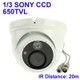 1 / 3 SONY 650TVL Color Dome CCD Camera, IR Distance: 20m (Size: 117 x 117 x 95mm)