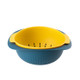 4 PCS Home Living Room Fruit Tray Kitchen Sink Double Creative Fruit Basket Drain Basket(Blue Yellow)