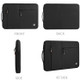 WIWU Alpha Nylon Travel Carrying Storage Bag Sleeve Case for 14 inch Laptop(Black)