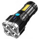 S03 4 x SMD 3030 + COB Strong Light USB Rechargeable LED Flashlight