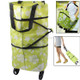 Portable Shopping Cart Tote Bag with Wheel / Folding Single-shoulder Shopping Bag(Green)