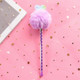 Creative Fur Ball Pendant Stationery Cute Plush Colored Pen Student Gel Pen(Love Purple Fur Ball)
