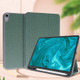 For  iPad 9.7 Mutural Exquisite Series Cloth Texture PU+TPU Leather Case with 3-Fold Holder & Pen Slot & Sleep & Wake-up Function(Green)