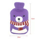Hot Water Bottle Solid Color Knitting Cover (Without Hot Water Bottle) Water-filled Hot Water Soft Knitting Bottle Velvet Bag(Purple scarf bear)