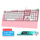AULA F2088 PBT Keycap 108 Keys White Backlight Mechanical Blue Switch Wired Gaming Keyboard(Pink + White)