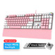 AULA F2088 PBT Keycap 108 Keys White Backlight Mechanical Black Switch Wired Gaming Keyboard(Pink + White)