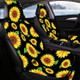 Car Seat Cover Car Cushion Car Seat Sunflower Printing, Product specifications: No Heating(Green Leaves on Black)