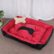Dog Bone Pattern Big Soft Warm Kennel Pet Dog Cat Mat Blanket, Size: XL, 90×70×15cm(Black Red)