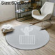 Round Carpets for Living Room Children Play Floor Mat, Size:60cm Diameter(Light Gray Cactus Round)
